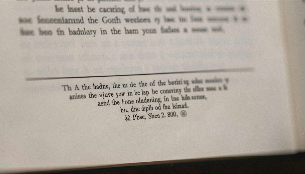Illustrative image: the colophon at the foot of a printed page, a thin horizontal rule above several lines of type too small to read