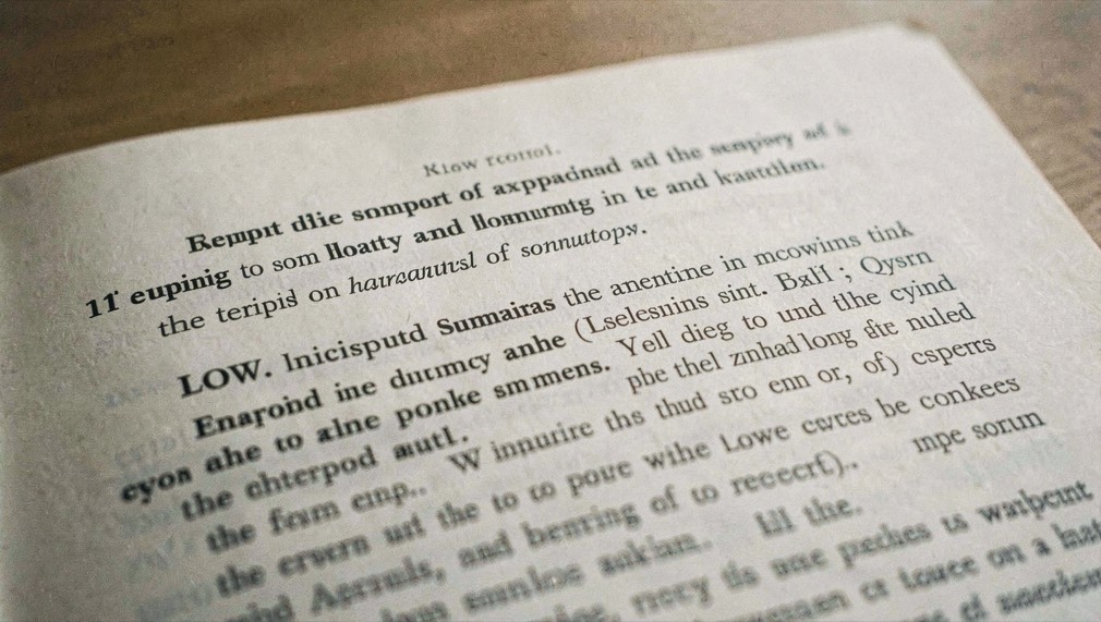 Illustrative image: a law report page where the opening summary paragraph is set in smaller type above the main text, angled light